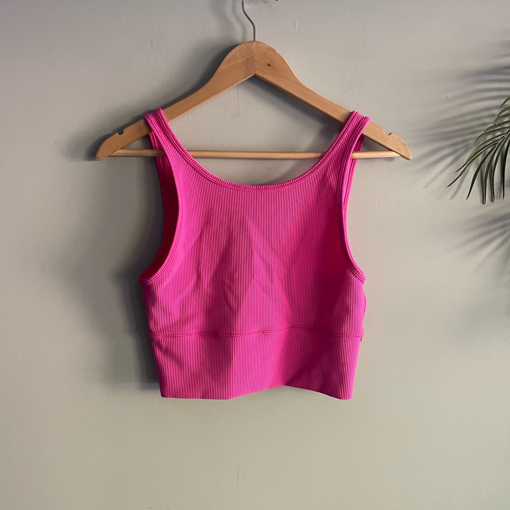 Lululemon sonic pink ribbed crop tank top